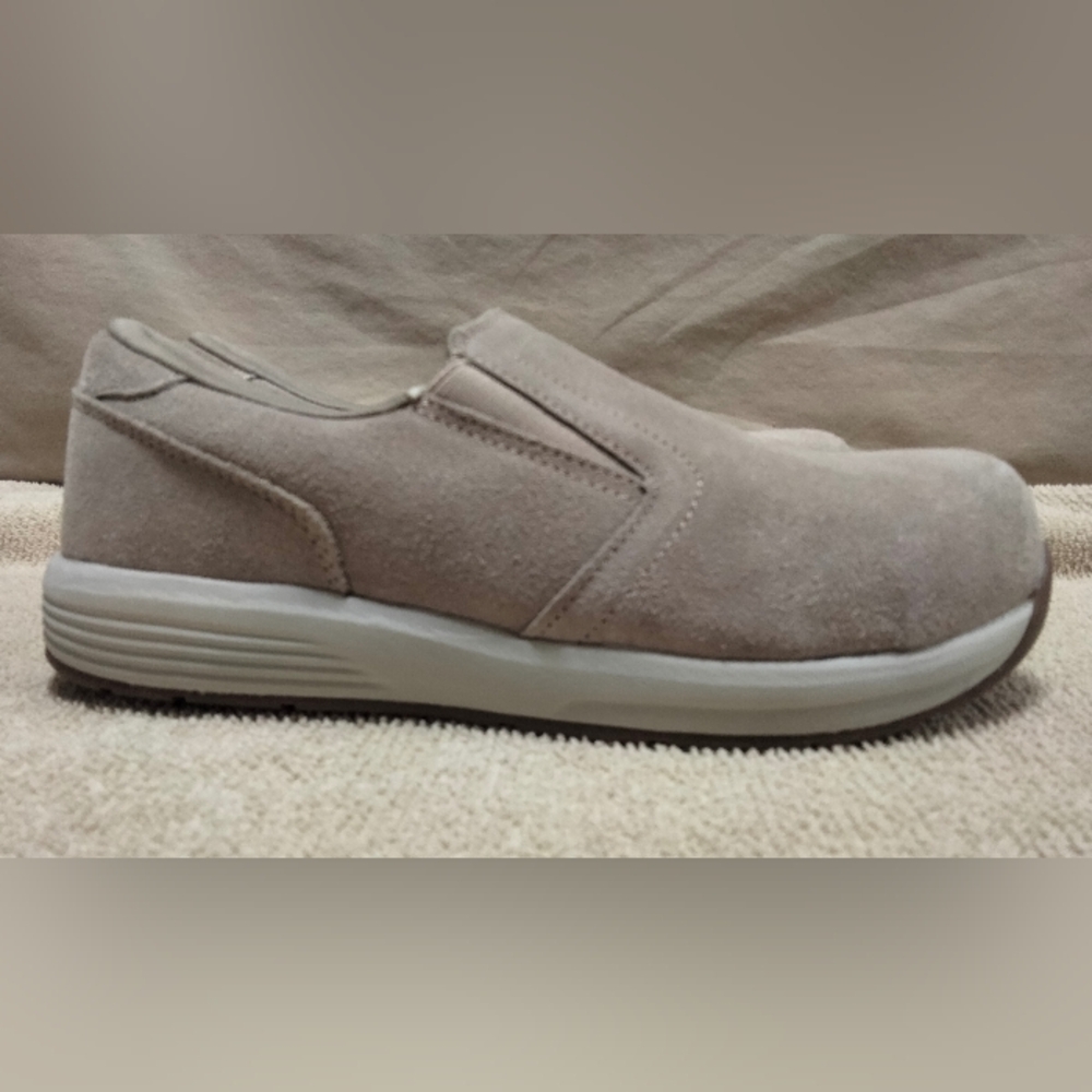 Women's Brazos Steel Toe Work Force Suede Leather Loafers, 7.5